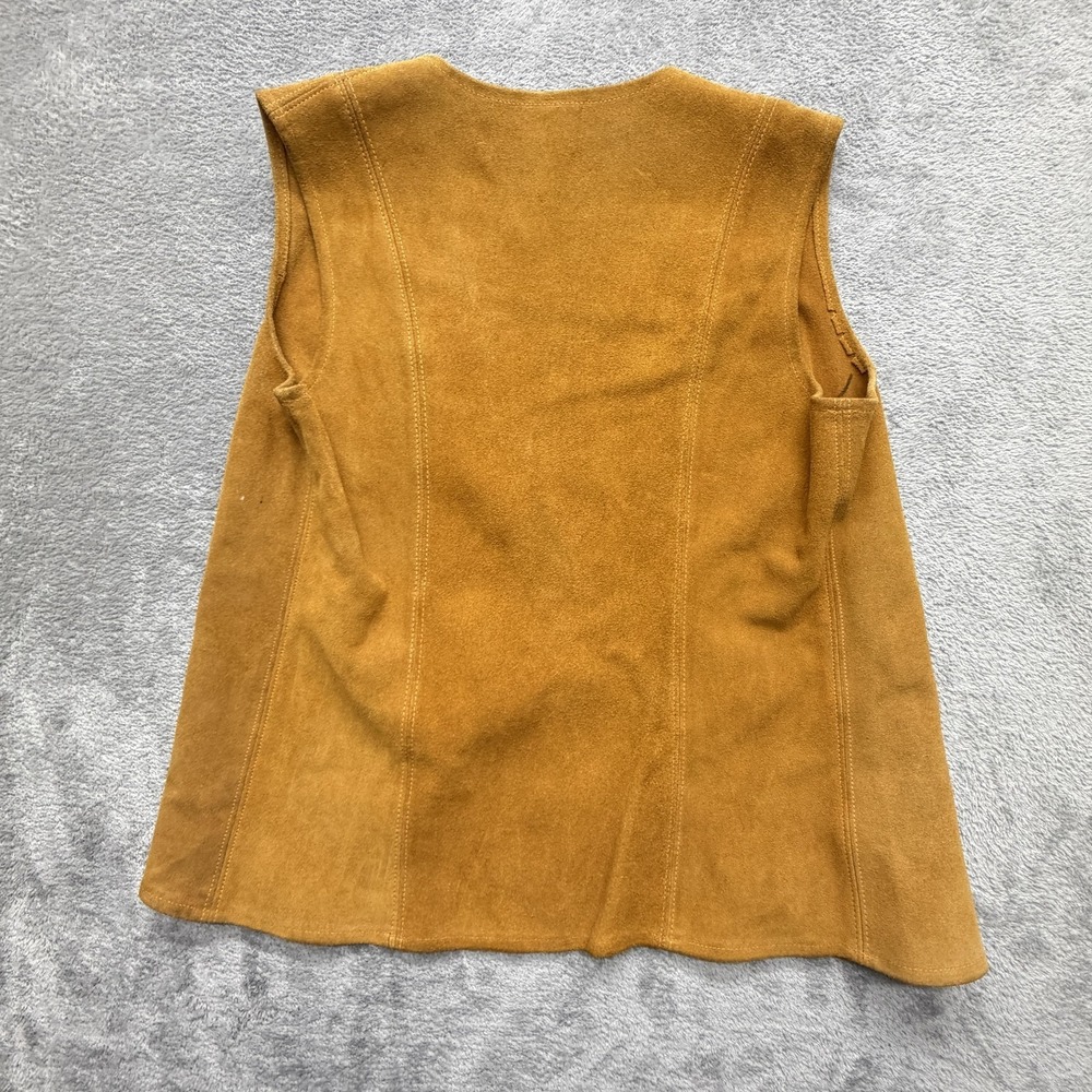 Vintage Jorgens Leather Design Vest Womens Small Brown Suede Unlined - Picture 11 of 15